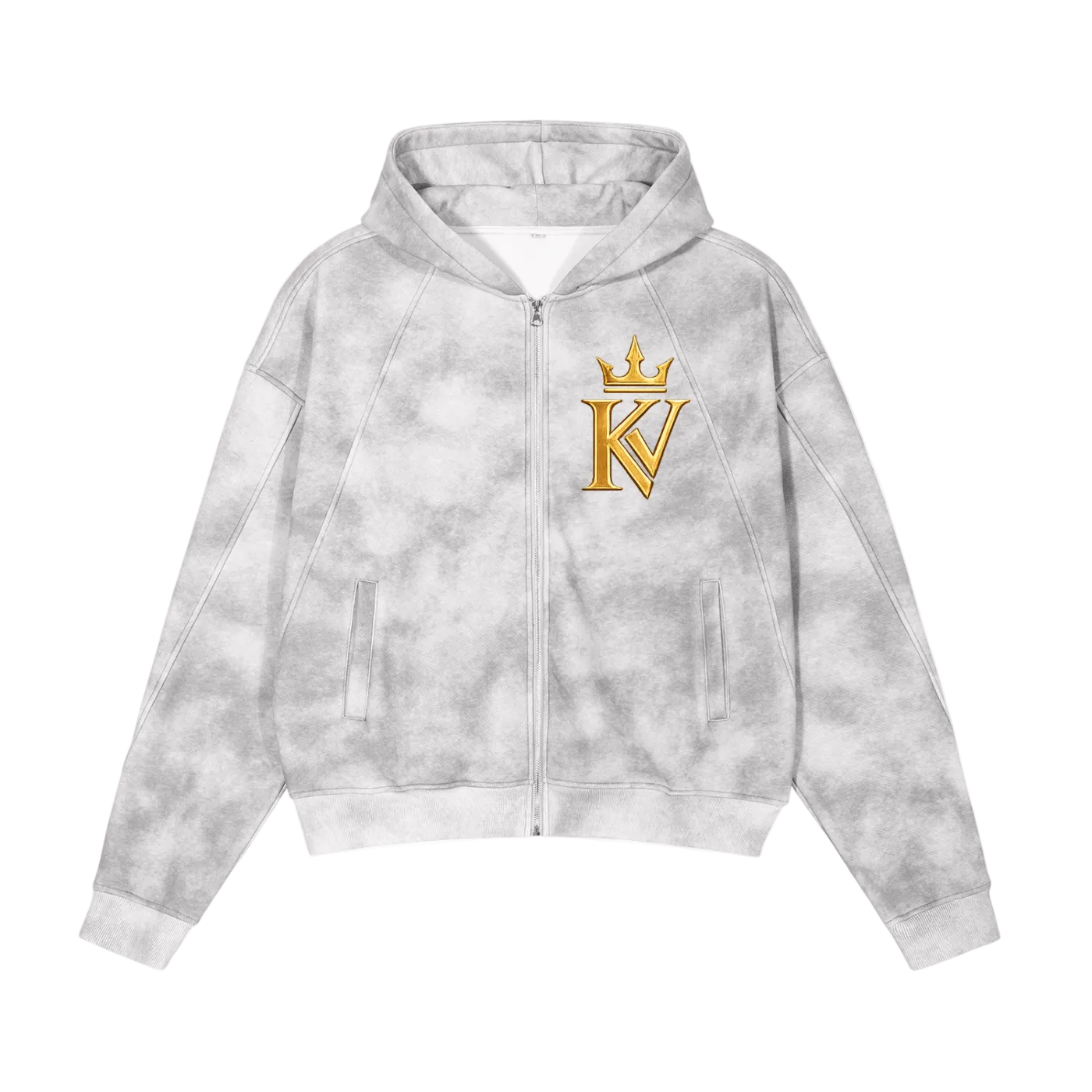 KYVERO Flow Gray Zip-Up Hoodie